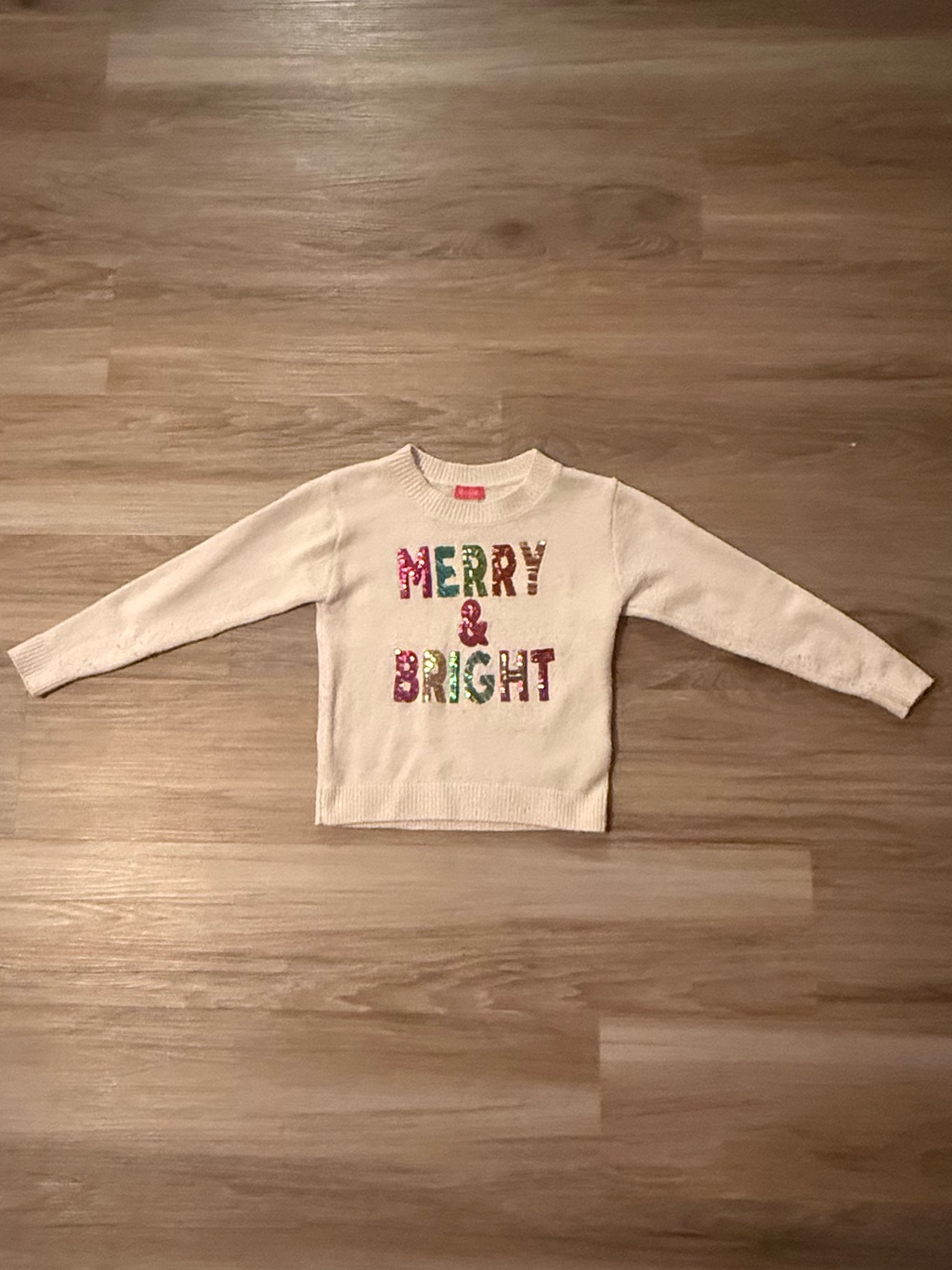 Zunie | Merry & Bright Cream Kids Sweater - Holiday Knit Top